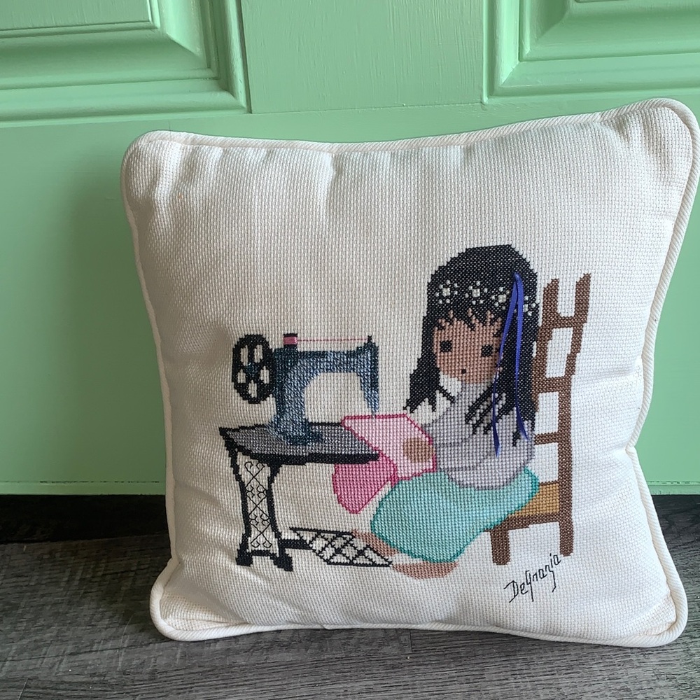 Cross Stitch Throw Pillow
